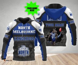 personalized north melbourne football club 3d hoodie afl 3d hoodie broken wall