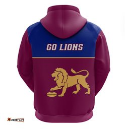 brisbane lions football hoodie sporty maroon version