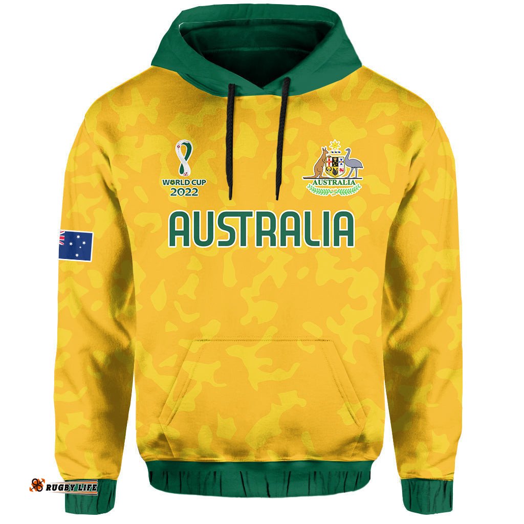australia soccer hoodie world cup football socceroos with kangaroos