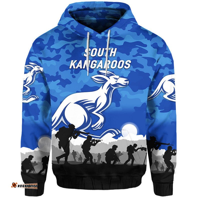 custom personalised south alice football club kangaroos anzac zip up and pullover hoodie simple style