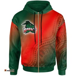 rabbitohs rugby hoodie custom rabbit sport with aboriginal patterns hoodie