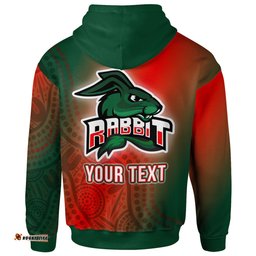 rabbitohs rugby hoodie custom rabbit sport with aboriginal patterns hoodie