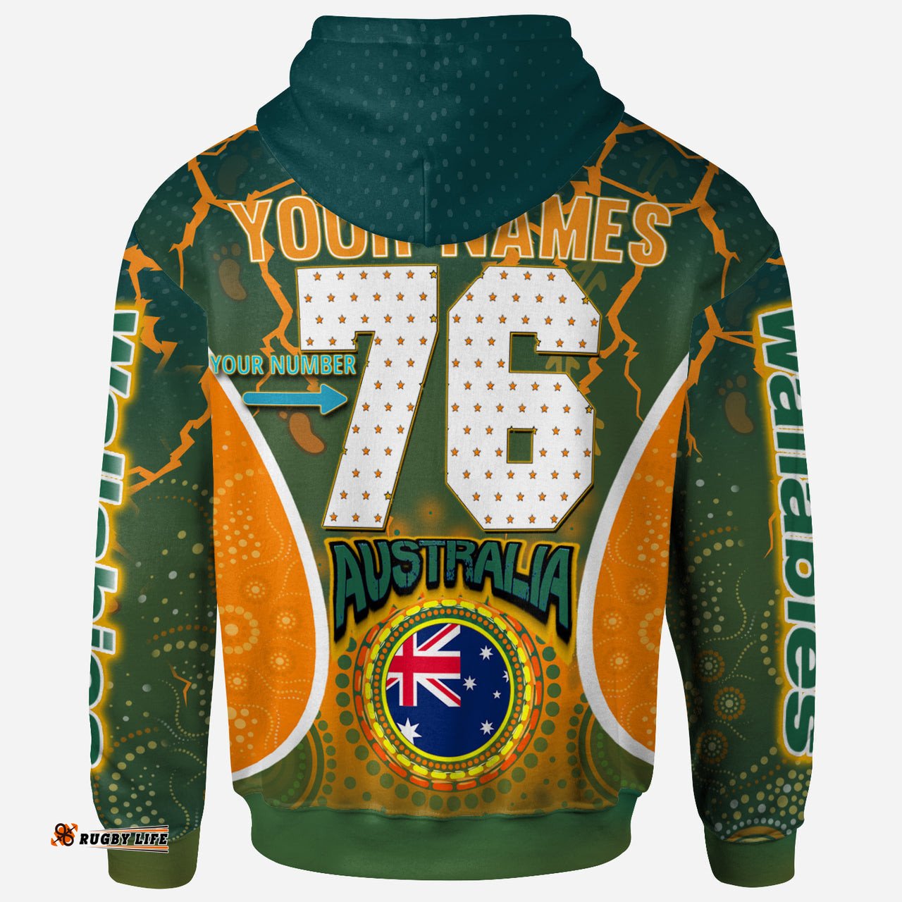australia national rugby union custom aboriginal hoodie the indigenous wallabies squad