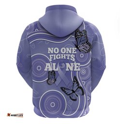 australia stomach cancer awareness hoodie no one fights alone aboriginal art