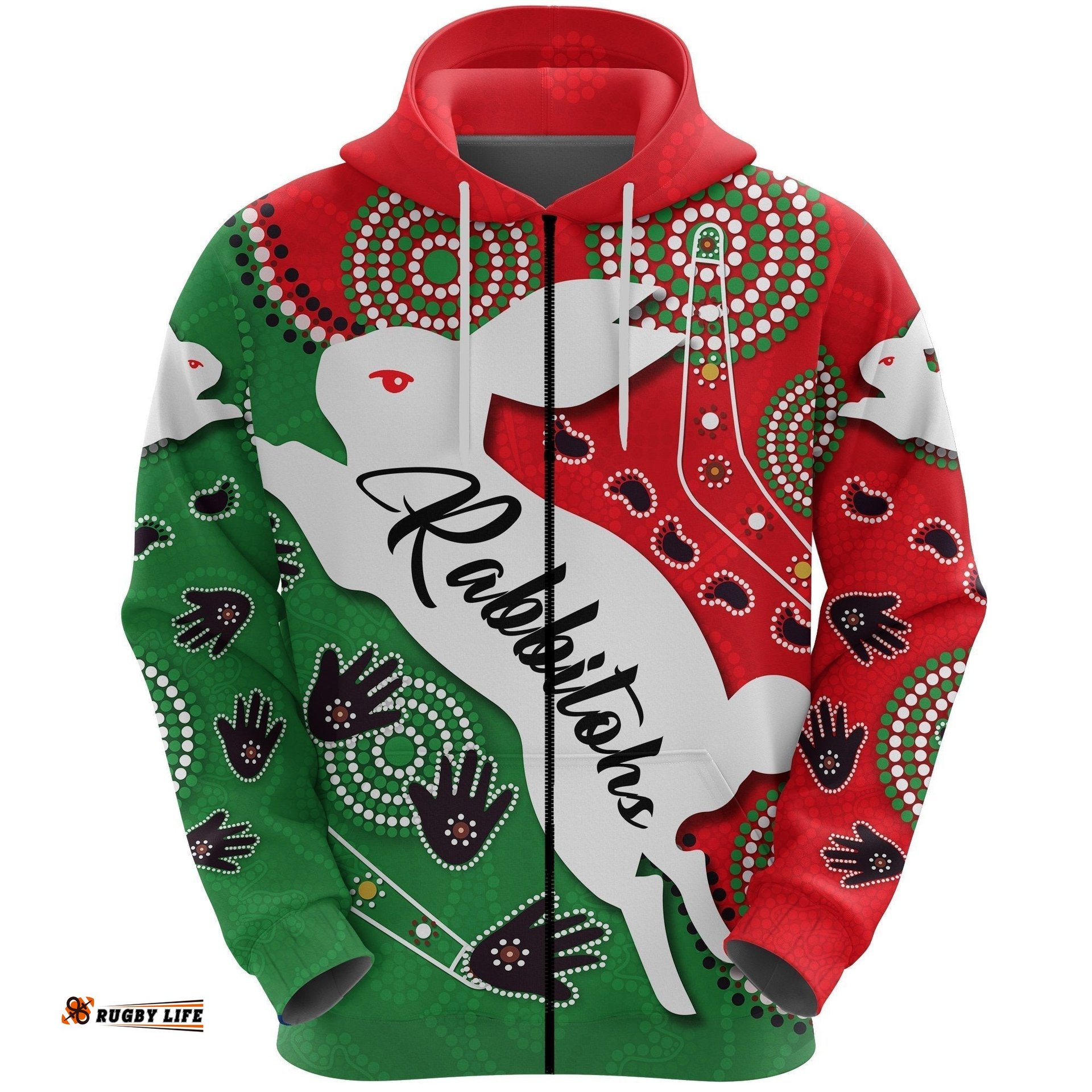 rabbitohs forever zip hoodie indigenous