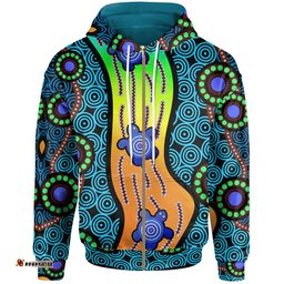 zip up hoodie aboriginal turtle