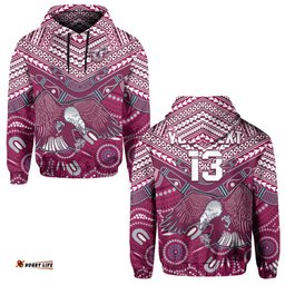 custom text and number sea eagles rugby hoodie aboriginal and polynesia manly warringah