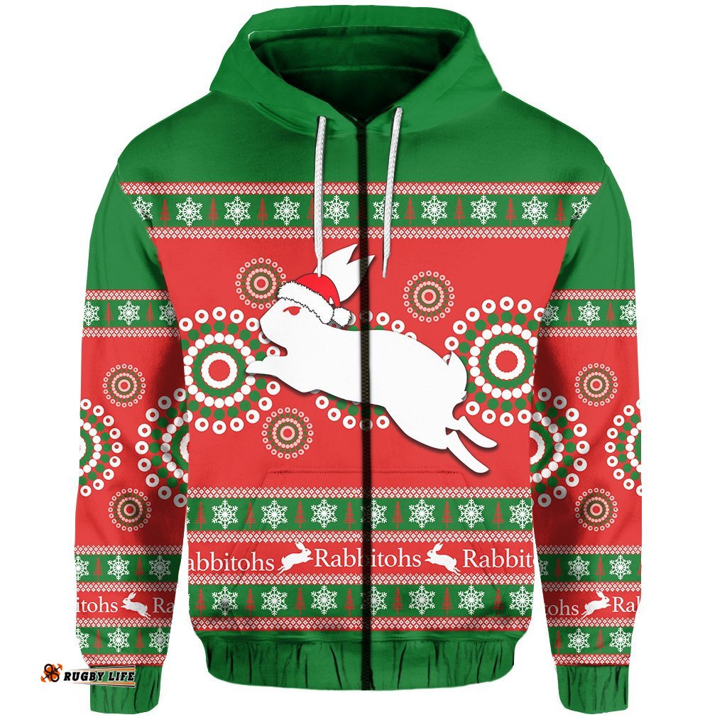 rabbitohs christmas zip hoodie