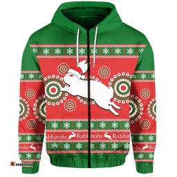 rabbitohs christmas zip hoodie