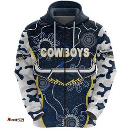 north queensland cowboys zip hoodie anzac day camouflage indigenous