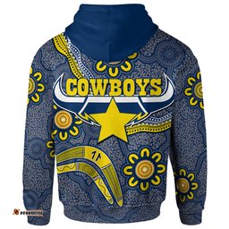 cowboys rugby hoodie custom aboriginal boomerang cowboys