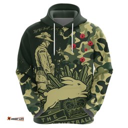 custom text and number nrl anzac rabbitohs hoodie camouflage