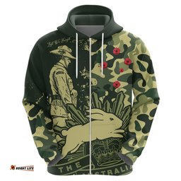 custom text and number nrl anzac rabbitohs hoodie camouflage