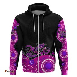 custom personalised australia aboriginal hoodie lizard pink