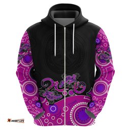 custom personalised australia aboriginal hoodie lizard pink