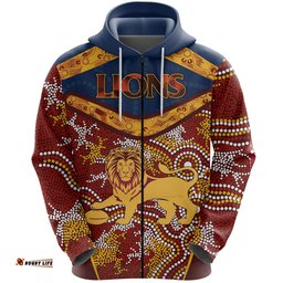 brisbane lions zip hoodie indigenous