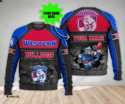 personalized western bulldogs 3d hoodie afl 3d hoodie broken wall