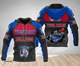 personalized western bulldogs 3d hoodie afl 3d hoodie broken wall