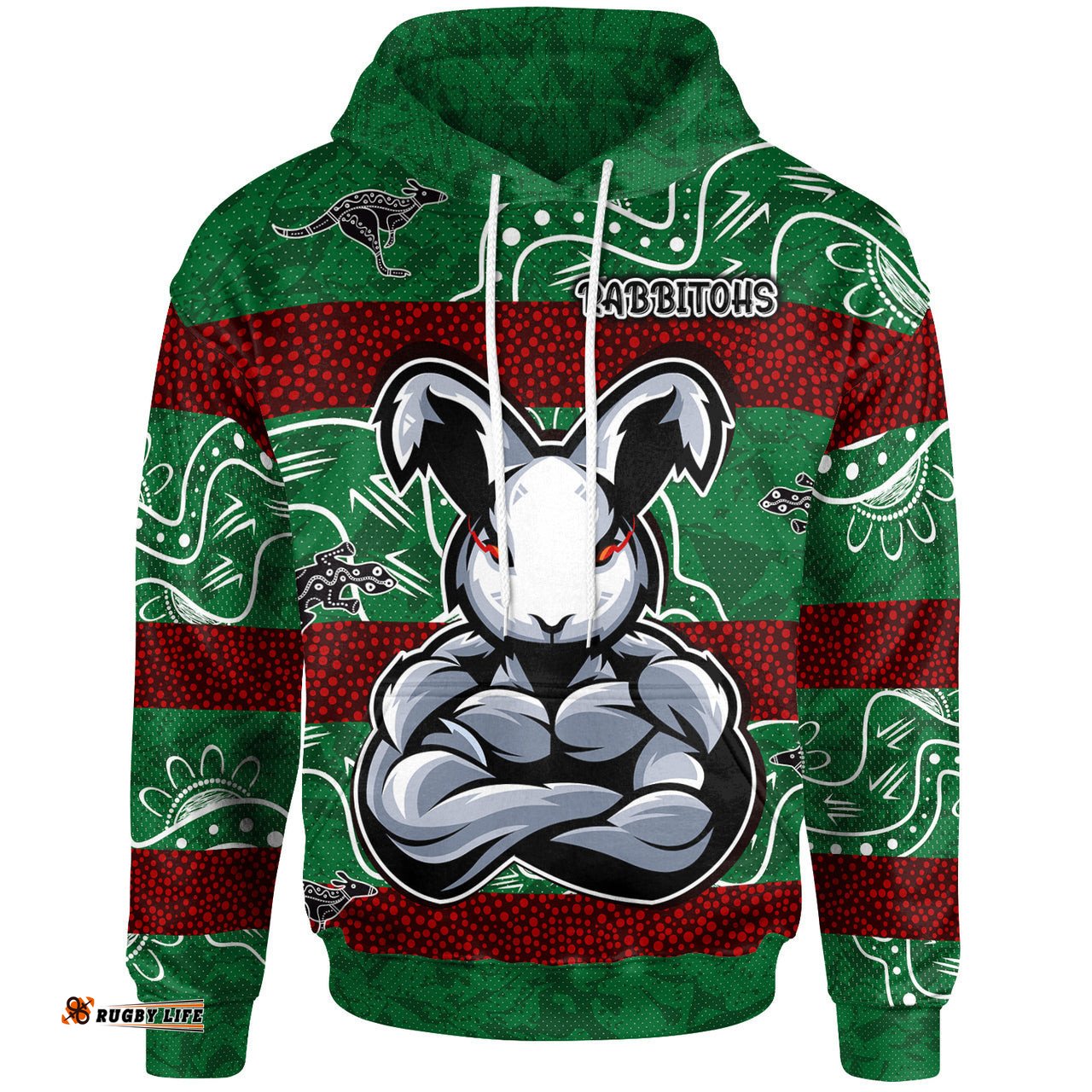 rabbitohs rugby hoodie custom indigenous super rabbitohs hoodie