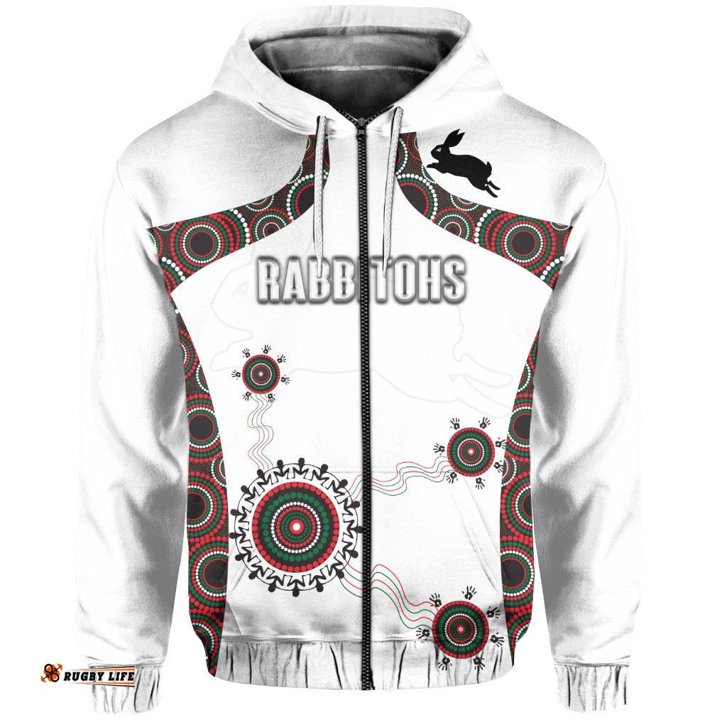 south sydney rabbitohs indigenous zip up hoodie