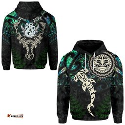 custom personalised aotearoa paua shell hoodie maori manaia and fish