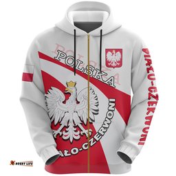 poland all over print zip hoodie biao czerwoni football style