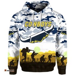 north queensland cowboys anzac zip up and pullover hoodie simple style white