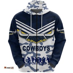 north queensland cowboys zip hoodie anzac day camouflage vibes white