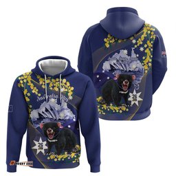 tasimania devil australia day hoodie aussie aussie aussie oi oi oi blue