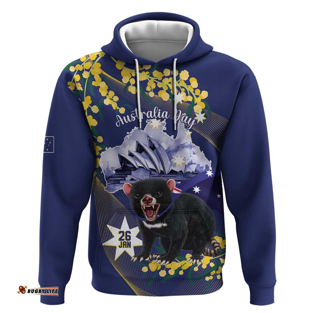 tasimania devil australia day hoodie aussie aussie aussie oi oi oi blue