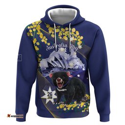 tasimania devil australia day hoodie aussie aussie aussie oi oi oi blue