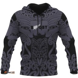 maori mangopare hoodie black
