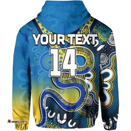 custom text and number eels rugby hoodie aboriginal art sporty style