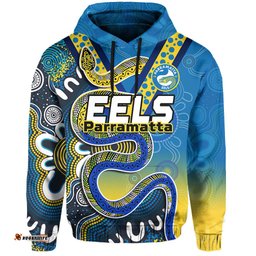custom text and number eels rugby hoodie aboriginal art sporty style
