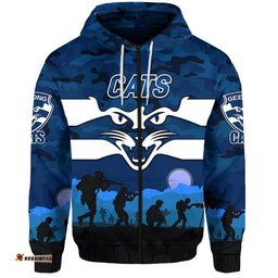 geelong cats anzac zip up and pullover hoodie simple style