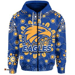 custom personalised west coast eagles zip hoodie indigenous style