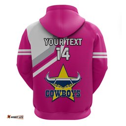 custom text and number cowboys rugby hoodie sporty style pink