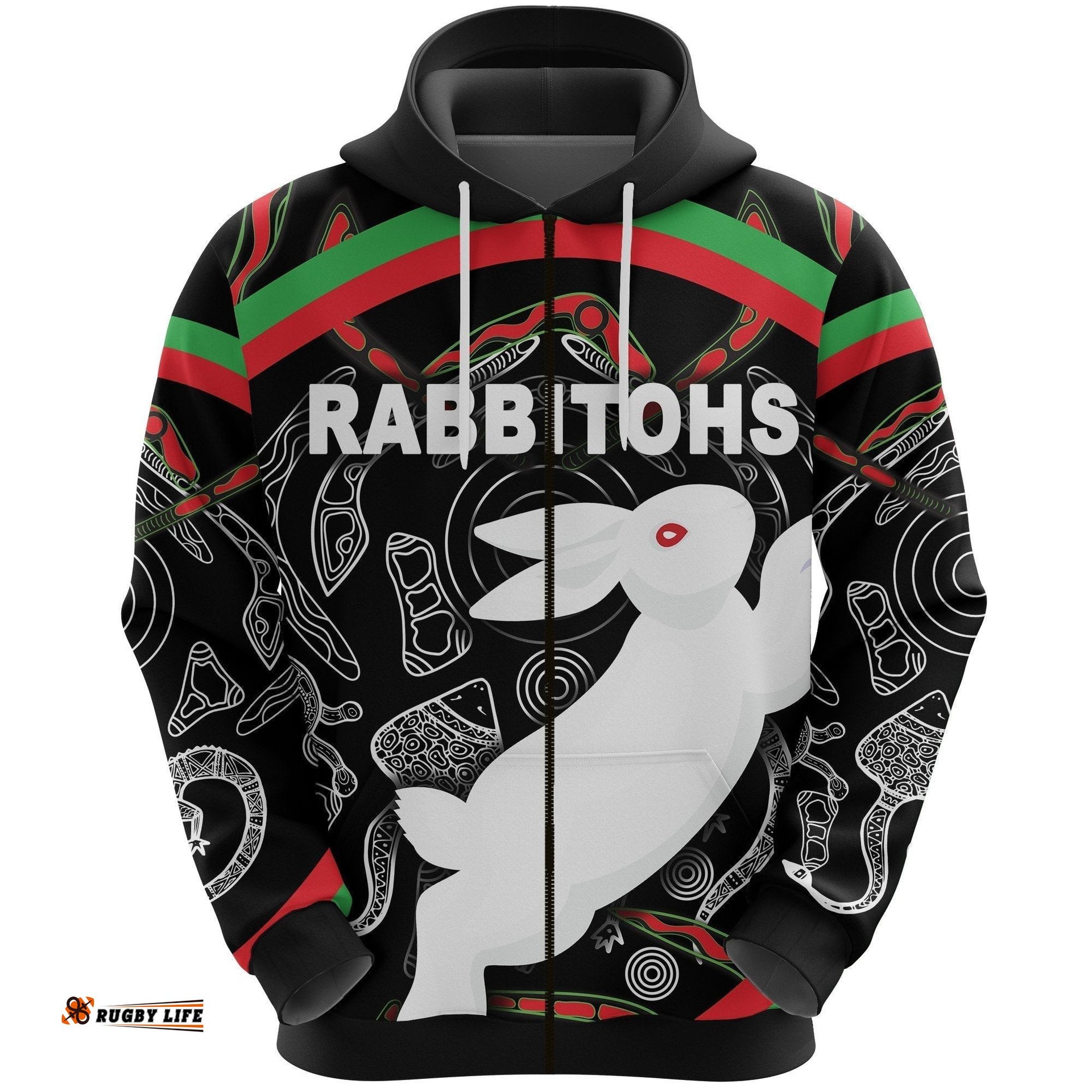 rabbitohs zip hoodie indigenous mystery vibes
