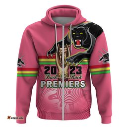 personalised panthers hoodie premiers back to back pink version