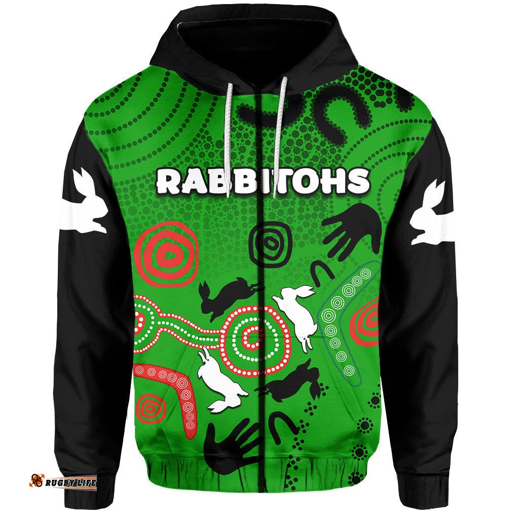 south sydney rabbitohs indigenous zip hoodie no3