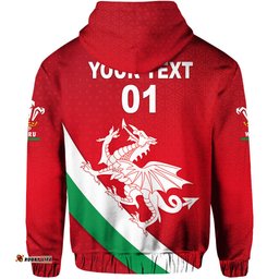 custom personalised wales rugby zip hoodie welsh cymru vibes