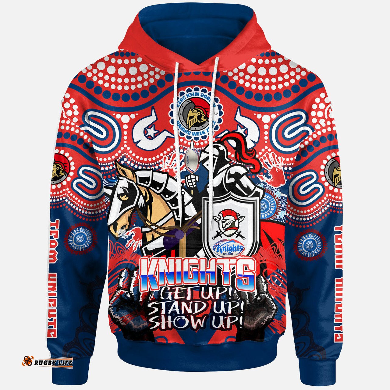 knights rugby naidoc week indigenous newcastle knights get up stand up show up hoodie rlt12