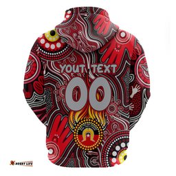 personalised naidoc week 2024 essendon bombers hoodie australian aboriginal hand painting
