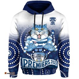cats football hoodie aboriginal australian premiers proud geelong cartoon