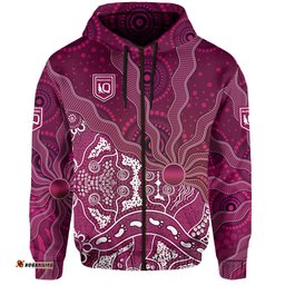 custom text and number maroons rugby hoodie fascinated aboriginal queenslanders