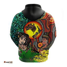 australia aboriginal kangaroo combine new zealand maori kiwi bird hoodie