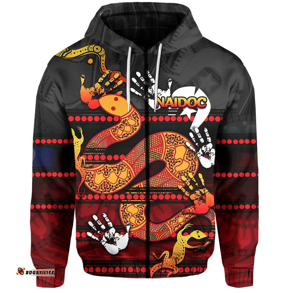 naidoc parramatta eels zip hoodie aboriginal patterns style black