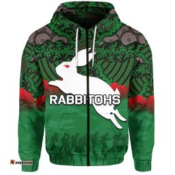 rabbitohs zip hoodie aboriginal anzac day