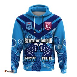personalised qld maroons and nsw blues rugby hoodie state of origin indigenous blue version