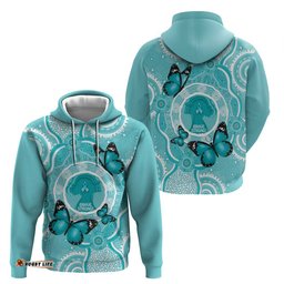 australia cervical cancer awareness month hoodie brave strong butterfly aboriginal art